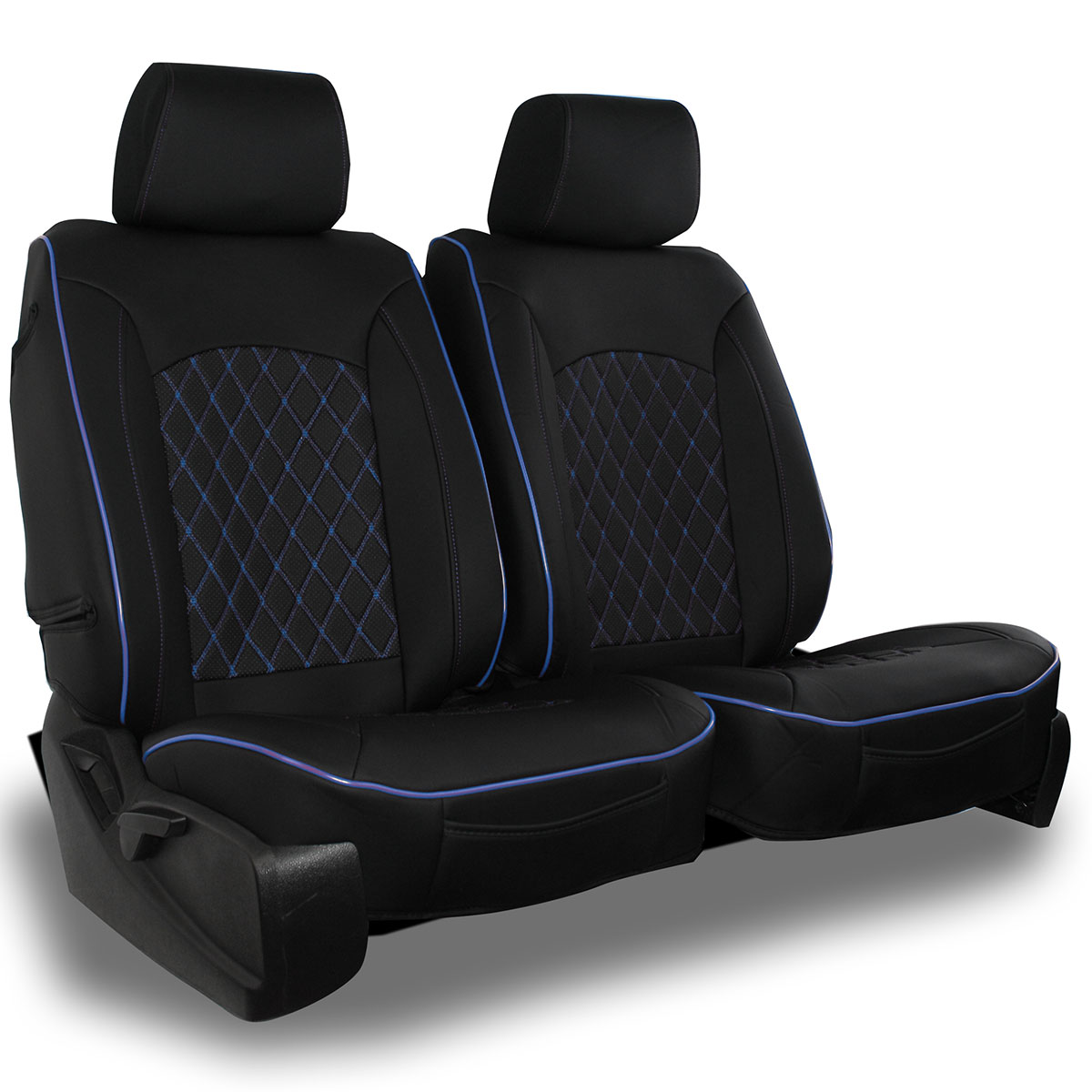 Semi-Custom Leatherette Diamond Seat Covers (Pair, Includes Headrest Covers)